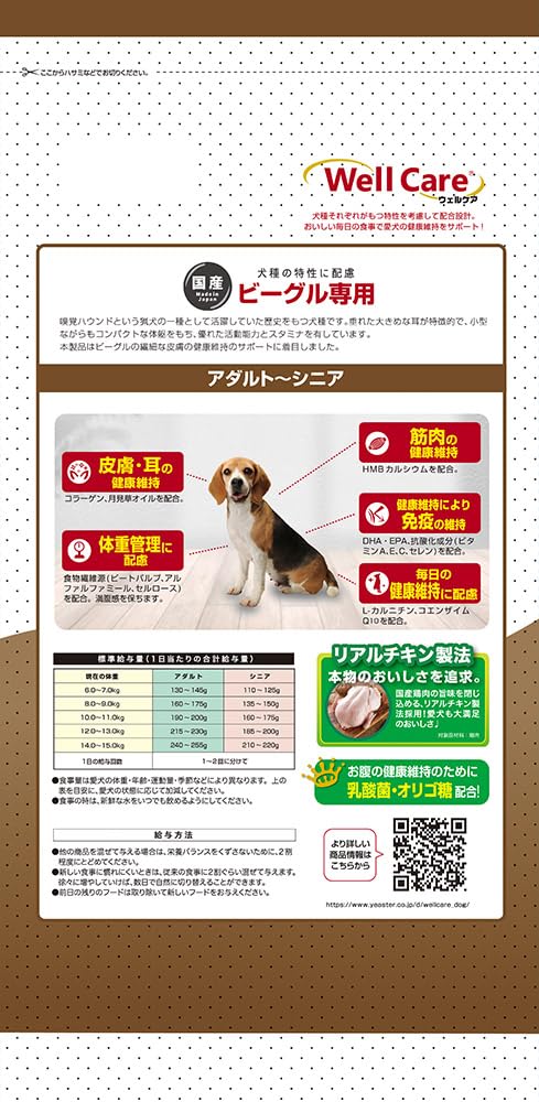 Amazon.co.jp: ウェルケア ビーグル専用 アダルト～シニア 2.7KG(900G
